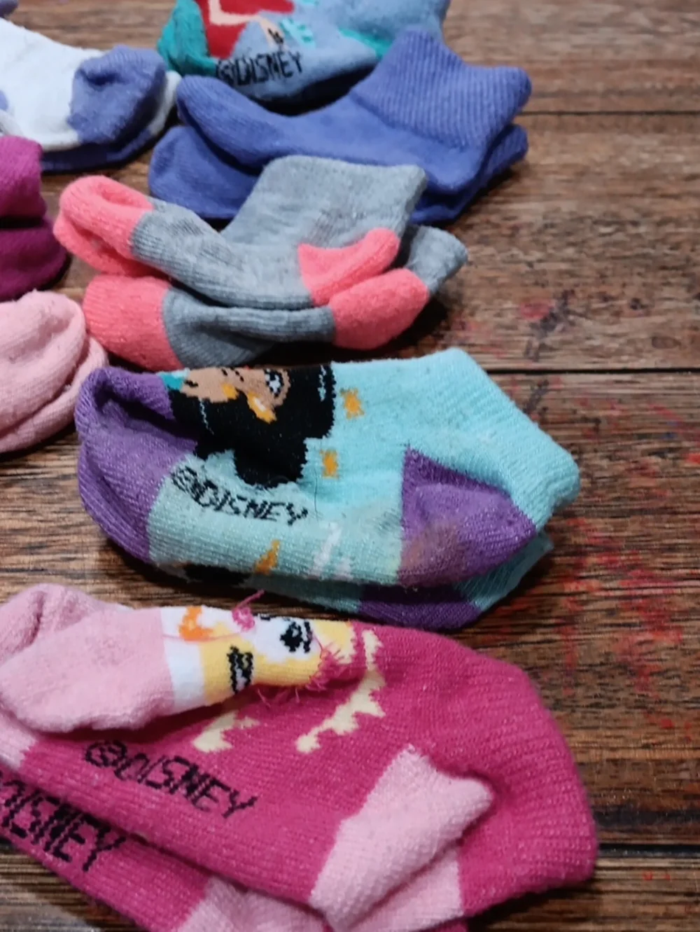 Disney Kids Multi-Color Character Ankle Socks Variety Pack